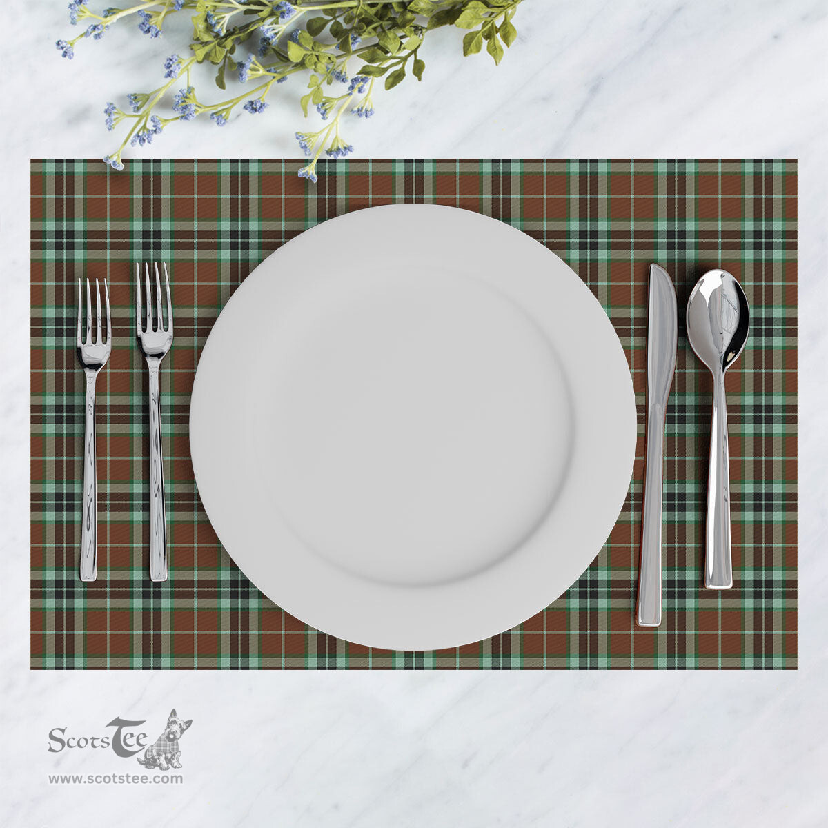 Scottish Thomson Hunting Modern Clan Tartan Placemat - Tartan Kitchen Decor Scottish Plaid Tartan Plaid - ScotsTee - scotstee.com