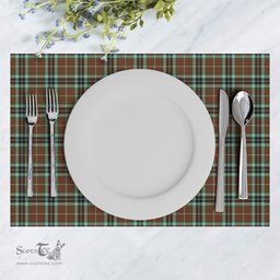 Scottish Thomson Hunting Modern Clan Tartan Placemat - Tartan Kitchen Decor Scottish Plaid Tartan Plaid - ScotsTee - scotstee.com