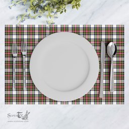Scottish Stewart Dress Modern Clan Tartan Placemat - Tartan Kitchen Decor Scottish Plaid Tartan Plaid - ScotsTee - scotstee.com