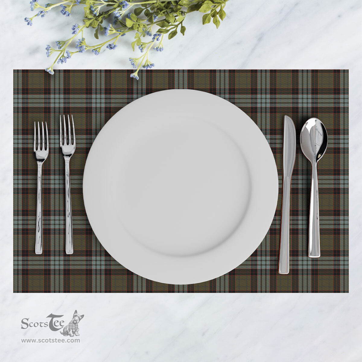 Scottish Stewart Old Weathered Clan Tartan Placemat - Tartan Kitchen Decor Scottish Plaid Tartan Plaid - ScotsTee - scotstee.com