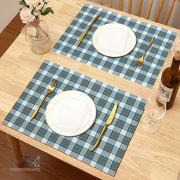 Scottish Stewart Muted Blue Clan Tartan Placemat - Tartan Kitchen Decor Scottish Plaid Tartan Plaid - ScotsTee - scotstee.com
