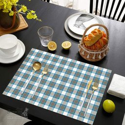 Scottish Stewart Muted Blue Clan Tartan Placemat - Tartan Kitchen Decor Scottish Plaid Tartan Plaid - ScotsTee - scotstee.com