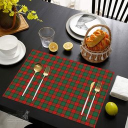 Scottish Stewart Atholl Modern Clan Tartan Placemat - Tartan Kitchen Decor Scottish Plaid Tartan Plaid - ScotsTee - scotstee.com