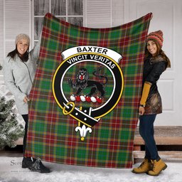 Scottish Baxter Clan Tartan Blanket with Family Crest Tartan Plaid Sherpa Blanket Scottish Plaid Tartan Plaid - ScotsTee - scotstee.com