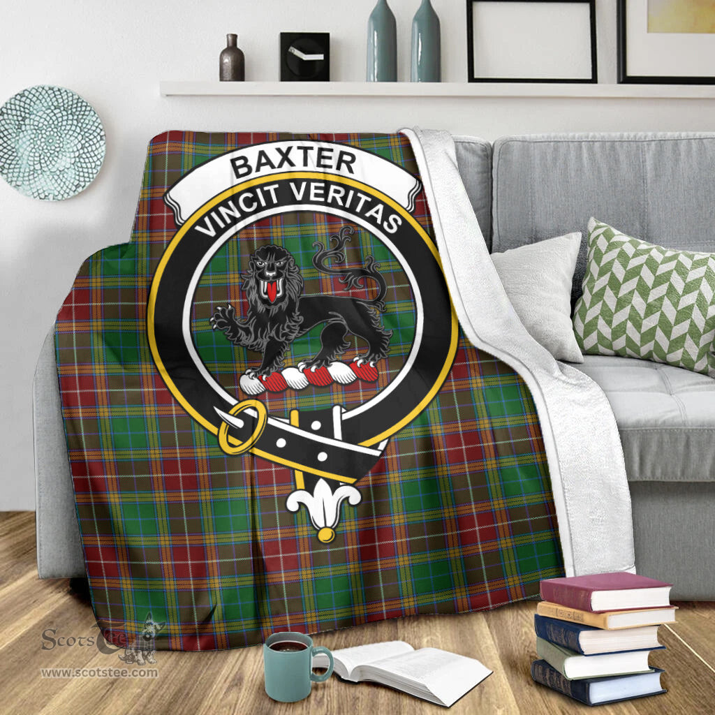 Scottish Baxter Clan Tartan Blanket with Family Crest Tartan Plaid Sherpa Blanket Scottish Plaid Tartan Plaid - ScotsTee - scotstee.com