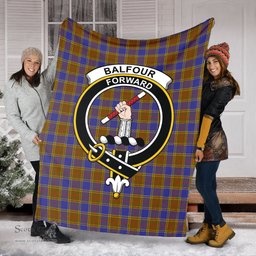 Scottish Balfour Modern Clan Tartan Blanket with Family Crest Tartan Plaid Sherpa Blanket Scottish Plaid Tartan Plaid - ScotsTee - scotstee.com
