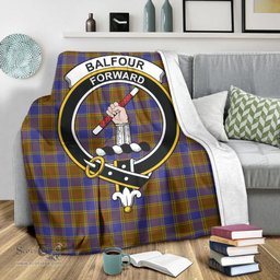Scottish Balfour Modern Clan Tartan Blanket with Family Crest Tartan Plaid Sherpa Blanket Scottish Plaid Tartan Plaid - ScotsTee - scotstee.com