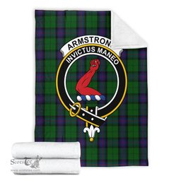 Scottish Armstrong Clan Tartan Blanket with Family Crest Tartan Plaid Sherpa Blanket Scottish Plaid Tartan Plaid - ScotsTee - scotstee.com