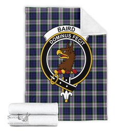 Scottish Baird Dress Clan Tartan Blanket with Family Crest Tartan Plaid Sherpa Blanket Scottish Plaid Tartan Plaid - ScotsTee - scotstee.com