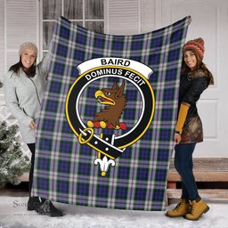 Scottish Baird Dress Clan Tartan Blanket with Family Crest Tartan Plaid Sherpa Blanket Scottish Plaid Tartan Plaid - ScotsTee - scotstee.com