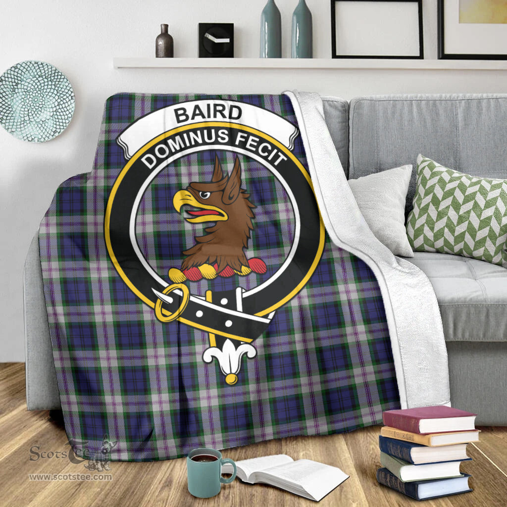 Scottish Baird Dress Clan Tartan Blanket with Family Crest Tartan Plaid Sherpa Blanket Scottish Plaid Tartan Plaid - ScotsTee - scotstee.com