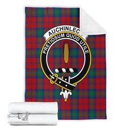 Scottish Auchinleck Clan Tartan Blanket with Family Crest Tartan Plaid Sherpa Blanket Scottish Plaid Tartan Plaid - ScotsTee - scotstee.com