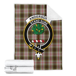 Scottish Anderson Dress Clan Tartan Blanket with Family Crest Tartan Plaid Sherpa Blanket Scottish Plaid Tartan Plaid - ScotsTee - scotstee.com