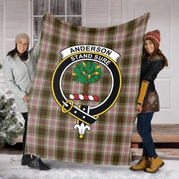 Scottish Anderson Dress Clan Tartan Blanket with Family Crest Tartan Plaid Sherpa Blanket Scottish Plaid Tartan Plaid - ScotsTee - scotstee.com
