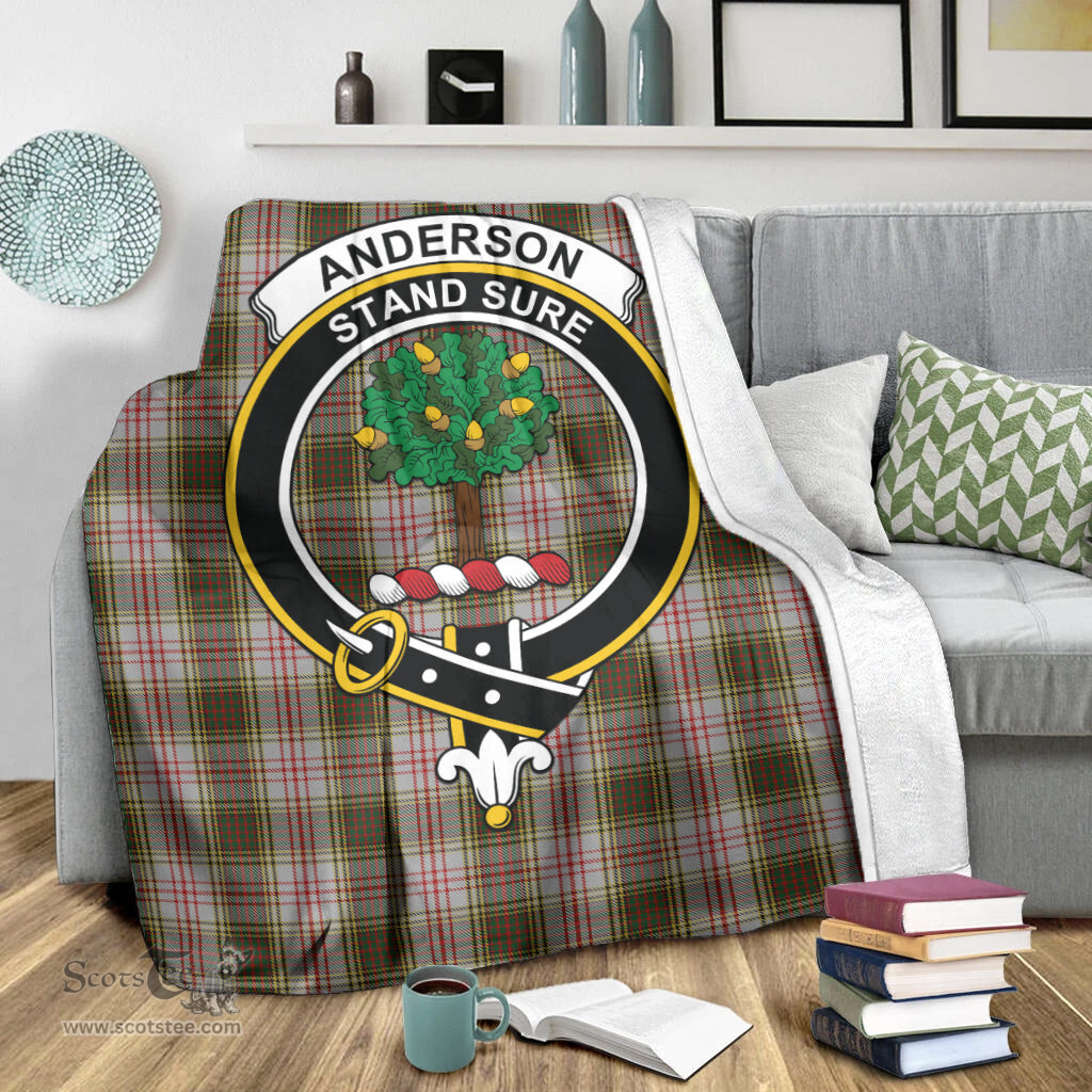 Scottish Anderson Dress Clan Tartan Blanket with Family Crest Tartan Plaid Sherpa Blanket Scottish Plaid Tartan Plaid - ScotsTee - scotstee.com