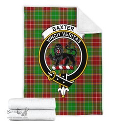 Scottish Baxter Modern Clan Tartan Blanket with Family Crest Tartan Plaid Sherpa Blanket Scottish Plaid Tartan Plaid - ScotsTee - scotstee.com