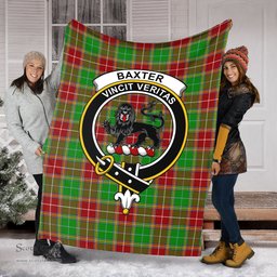 Scottish Baxter Modern Clan Tartan Blanket with Family Crest Tartan Plaid Sherpa Blanket Scottish Plaid Tartan Plaid - ScotsTee - scotstee.com