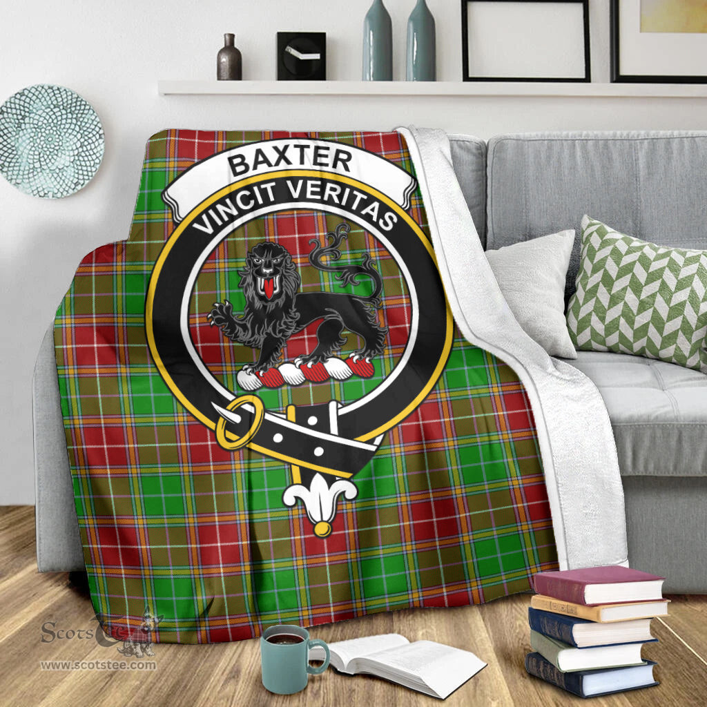 Scottish Baxter Modern Clan Tartan Blanket with Family Crest Tartan Plaid Sherpa Blanket Scottish Plaid Tartan Plaid - ScotsTee - scotstee.com