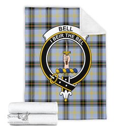 Scottish Bell Clan Tartan Blanket with Family Crest Tartan Plaid Sherpa Blanket Scottish Plaid Tartan Plaid - ScotsTee - scotstee.com