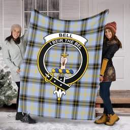 Scottish Bell Clan Tartan Blanket with Family Crest Tartan Plaid Sherpa Blanket Scottish Plaid Tartan Plaid - ScotsTee - scotstee.com