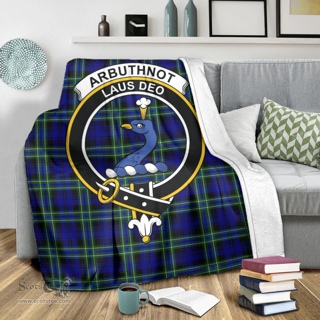 Scottish Arbuthnot Modern Clan Tartan Blanket with Family Crest Tartan Plaid Sherpa Blanket Scottish Plaid Tartan Plaid - ScotsTee - scotstee.com