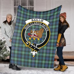 Scottish Baillie Ancient Clan Tartan Blanket with Family Crest Tartan Plaid Sherpa Blanket Scottish Plaid Tartan Plaid - ScotsTee - scotstee.com