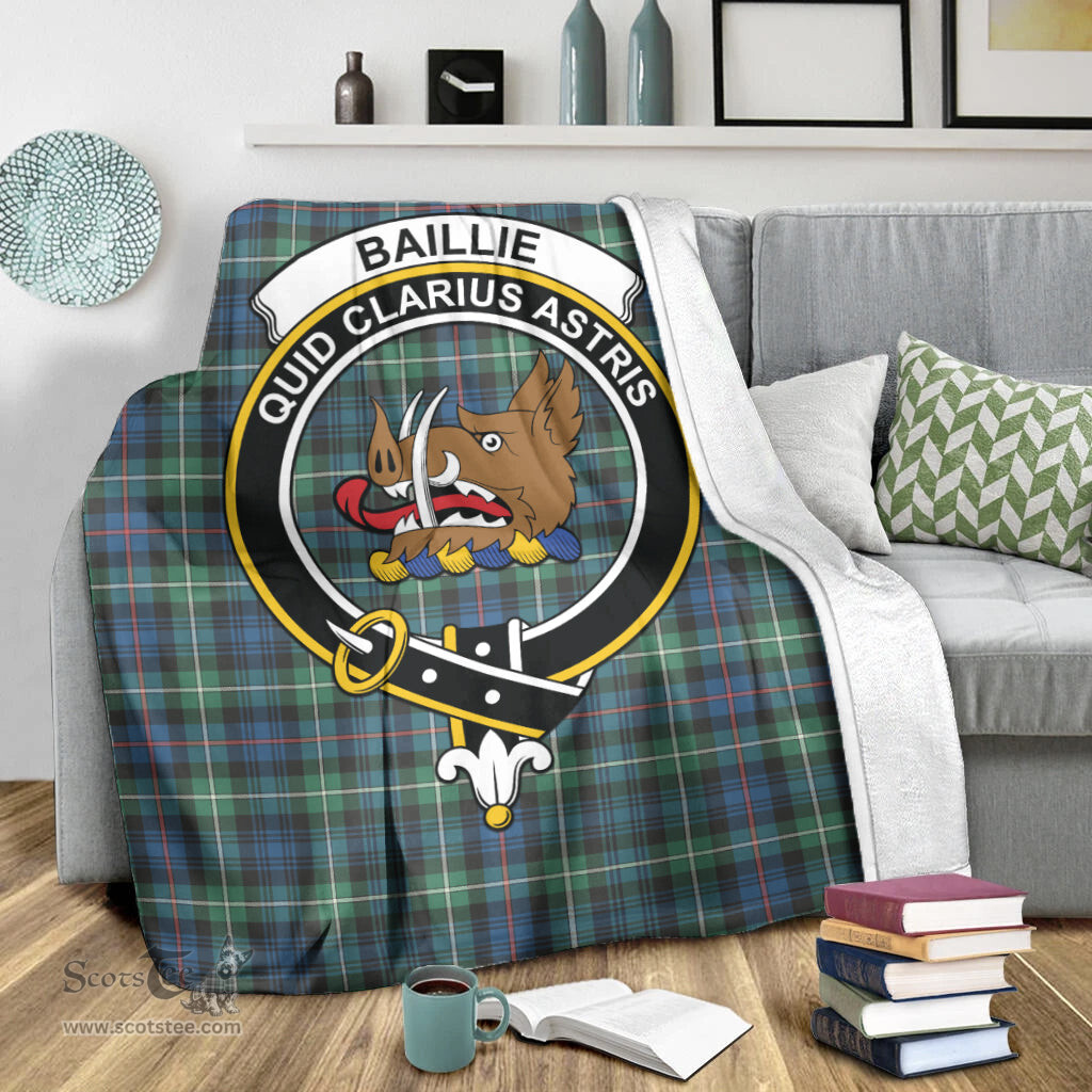 Scottish Baillie Ancient Clan Tartan Blanket with Family Crest Tartan Plaid Sherpa Blanket Scottish Plaid Tartan Plaid - ScotsTee - scotstee.com