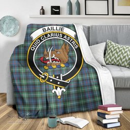 Scottish Baillie Ancient Clan Tartan Blanket with Family Crest Tartan Plaid Sherpa Blanket Scottish Plaid Tartan Plaid - ScotsTee - scotstee.com