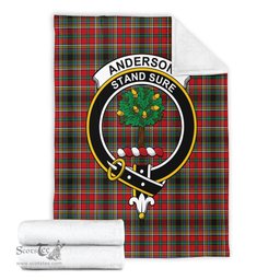 Scottish Anderson of Arbrake Clan Tartan Blanket with Family Crest Tartan Plaid Sherpa Blanket Scottish Plaid Tartan Plaid - ScotsTee - scotstee.com