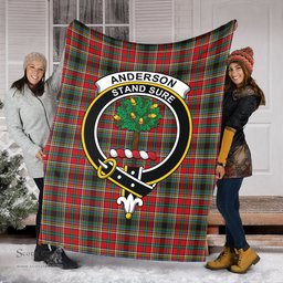 Scottish Anderson of Arbrake Clan Tartan Blanket with Family Crest Tartan Plaid Sherpa Blanket Scottish Plaid Tartan Plaid - ScotsTee - scotstee.com