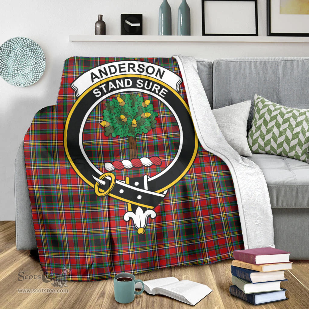 Scottish Anderson of Arbrake Clan Tartan Blanket with Family Crest Tartan Plaid Sherpa Blanket Scottish Plaid Tartan Plaid - ScotsTee - scotstee.com