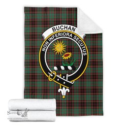 Scottish Buchan Ancient Clan Tartan Blanket with Family Crest Tartan Plaid Sherpa Blanket Scottish Plaid Tartan Plaid - ScotsTee - scotstee.com