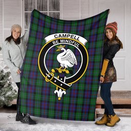 Scottish Campbell of Cawdor Clan Tartan Blanket with Family Crest Tartan Plaid Sherpa Blanket Scottish Plaid Tartan Plaid - ScotsTee - scotstee.com