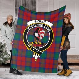 Scottish Byres (Byses) Clan Tartan Blanket with Family Crest Tartan Plaid Sherpa Blanket Scottish Plaid Tartan Plaid - ScotsTee - scotstee.com