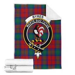 Scottish Byres (Byses) Clan Tartan Blanket with Family Crest Tartan Plaid Sherpa Blanket Scottish Plaid Tartan Plaid - ScotsTee - scotstee.com