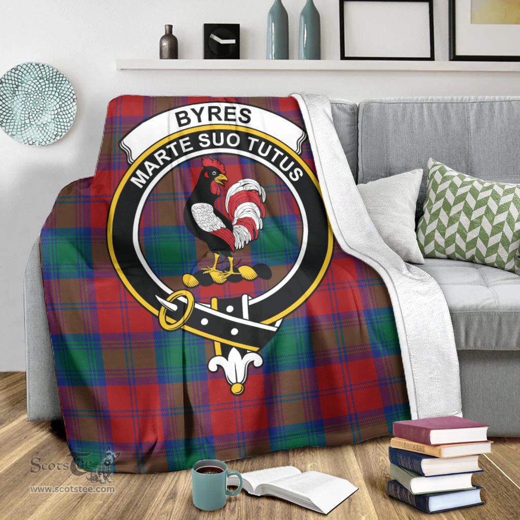 Scottish Byres (Byses) Clan Tartan Blanket with Family Crest Tartan Plaid Sherpa Blanket Scottish Plaid Tartan Plaid - ScotsTee - scotstee.com