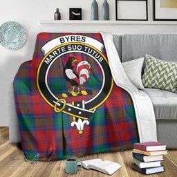Scottish Byres (Byses) Clan Tartan Blanket with Family Crest Tartan Plaid Sherpa Blanket Scottish Plaid Tartan Plaid - ScotsTee - scotstee.com