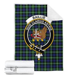 Scottish Baillie Modern Clan Tartan Blanket with Family Crest Tartan Plaid Sherpa Blanket Scottish Plaid Tartan Plaid - ScotsTee - scotstee.com