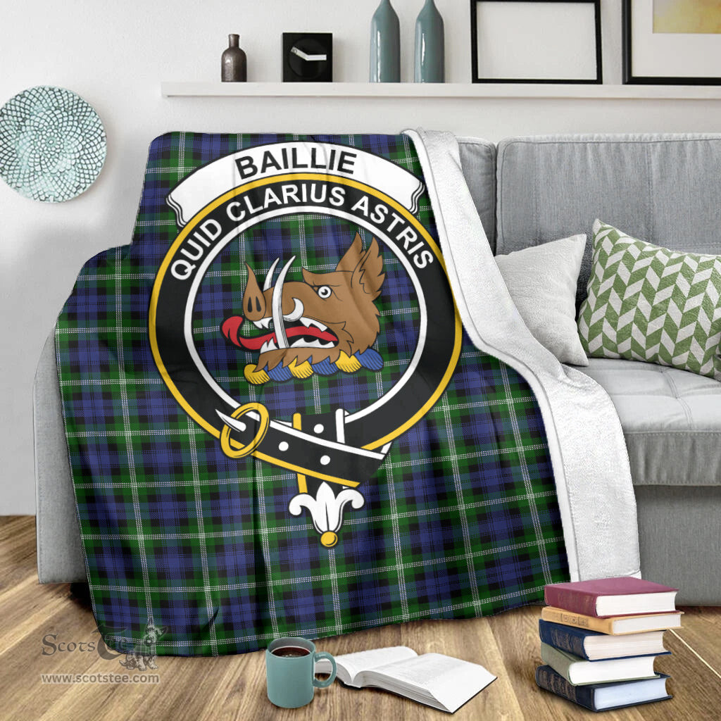 Scottish Baillie Modern Clan Tartan Blanket with Family Crest Tartan Plaid Sherpa Blanket Scottish Plaid Tartan Plaid - ScotsTee - scotstee.com