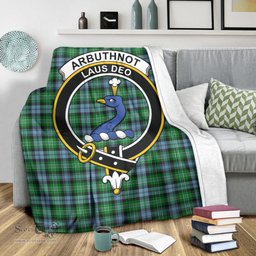 Scottish Arbuthnot Ancient Clan Tartan Blanket with Family Crest Tartan Plaid Sherpa Blanket Scottish Plaid Tartan Plaid - ScotsTee - scotstee.com