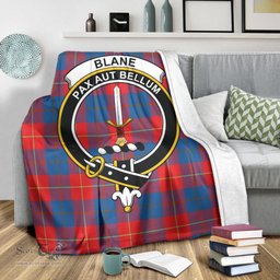 Scottish Blane Clan Tartan Blanket with Family Crest Tartan Plaid Sherpa Blanket Scottish Plaid Tartan Plaid - ScotsTee - scotstee.com