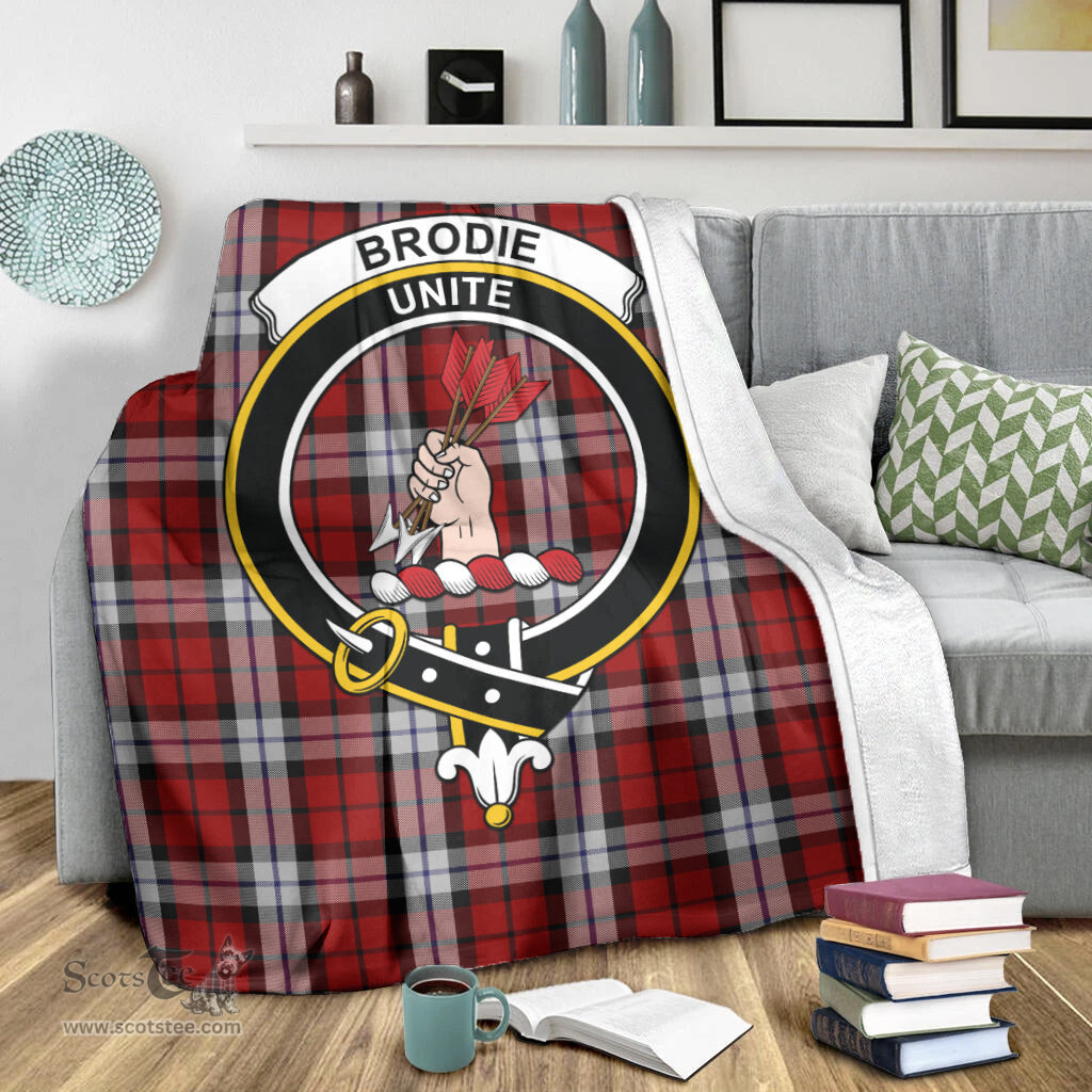 Scottish Brodie Dress Clan Tartan Blanket with Family Crest Tartan Plaid Sherpa Blanket Scottish Plaid Tartan Plaid - ScotsTee - scotstee.com