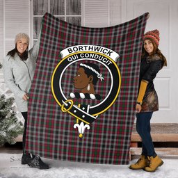 Scottish Borthwick Clan Tartan Blanket with Family Crest Tartan Plaid Sherpa Blanket Scottish Plaid Tartan Plaid - ScotsTee - scotstee.com