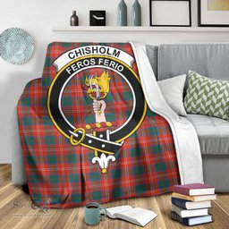 Scottish Chisholm Ancient Clan Tartan Blanket with Family Crest Tartan Plaid Sherpa Blanket Scottish Plaid Tartan Plaid - ScotsTee - scotstee.com