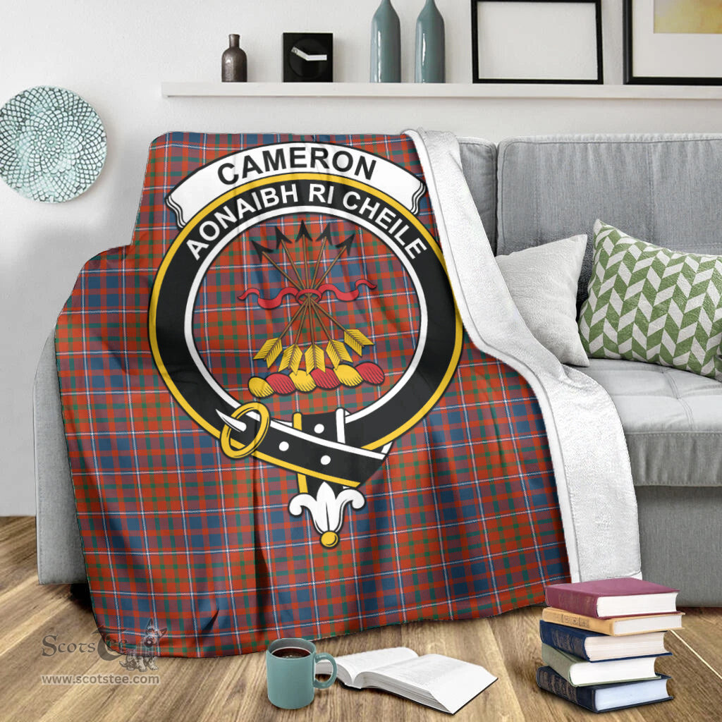 Scottish Cameron of Lochiel Ancient Clan Tartan Blanket with Family Crest Tartan Plaid Sherpa Blanket Scottish Plaid Tartan Plaid - ScotsTee - scotstee.com