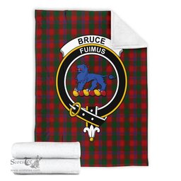 Scottish Bruce Old Clan Tartan Blanket with Family Crest Tartan Plaid Sherpa Blanket Scottish Plaid Tartan Plaid - ScotsTee - scotstee.com