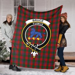 Scottish Bruce Old Clan Tartan Blanket with Family Crest Tartan Plaid Sherpa Blanket Scottish Plaid Tartan Plaid - ScotsTee - scotstee.com