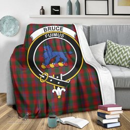 Scottish Bruce Old Clan Tartan Blanket with Family Crest Tartan Plaid Sherpa Blanket Scottish Plaid Tartan Plaid - ScotsTee - scotstee.com