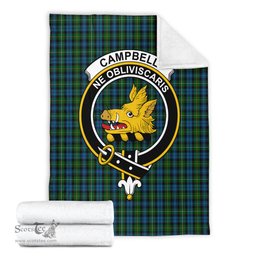 Scottish Campbell of Argyll #02 Clan Tartan Blanket with Family Crest Tartan Plaid Sherpa Blanket Scottish Plaid Tartan Plaid - ScotsTee - scotstee.com