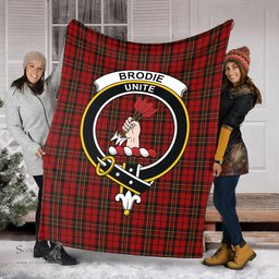 Scottish Brodie Clan Tartan Blanket with Family Crest Tartan Plaid Sherpa Blanket Scottish Plaid Tartan Plaid - ScotsTee - scotstee.com
